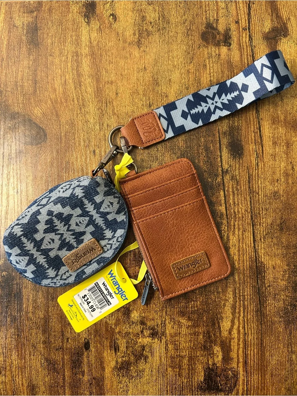 Wrangler Jean Southwestern 3-Piece Wallet & Wristlet Set NWT